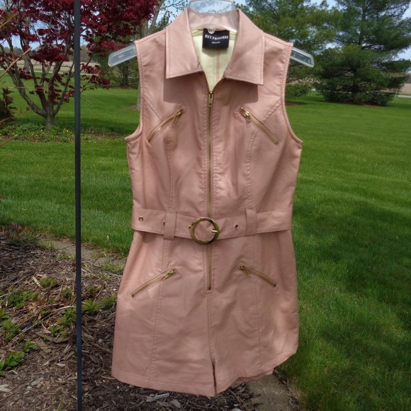 Kittenish Vegan leather romper in blush pink Jesse James Decker collection - Picture 10 of 14